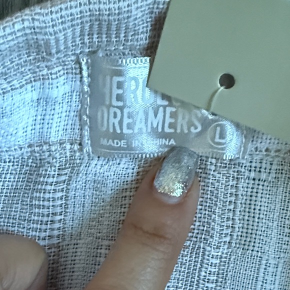 Dreamers Light Brown and White Striped Button Down Shirt - Picture 7 of 9